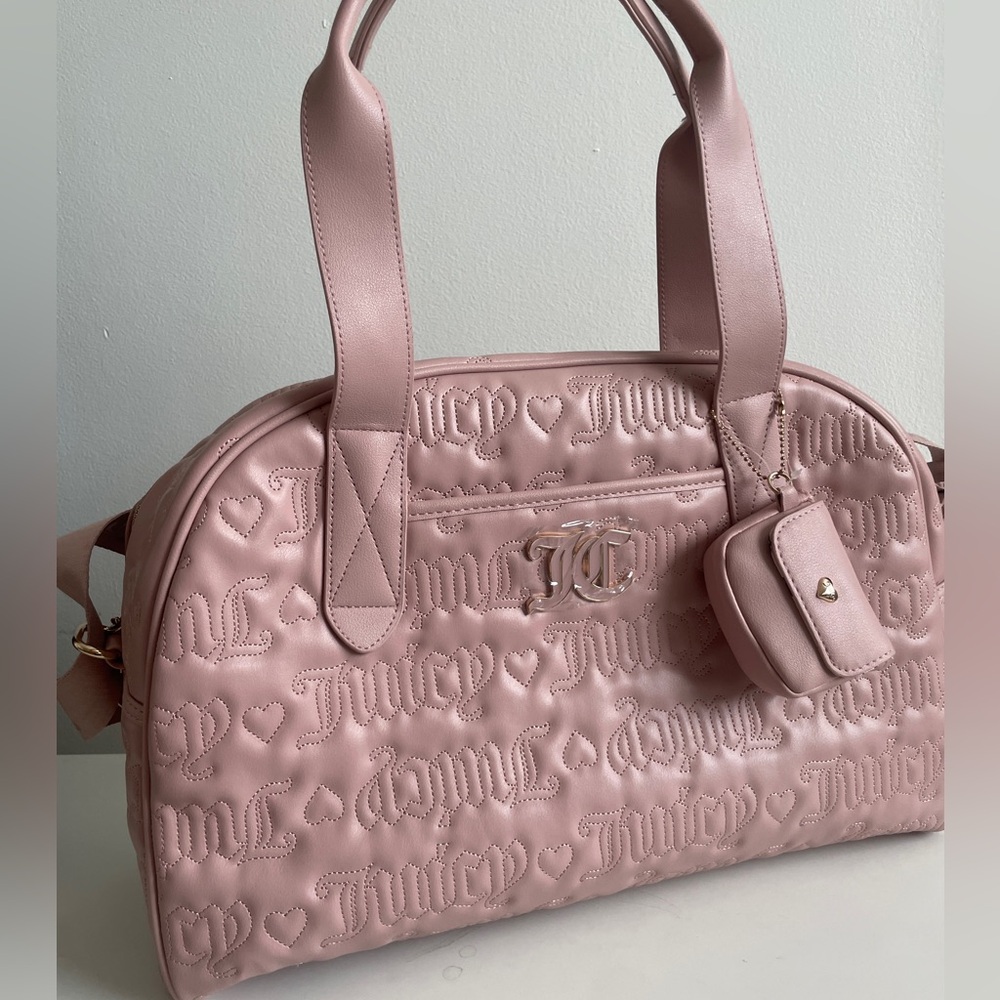 Juicy Couture Pink Embossed Women's Bag Duffle Bag Travel